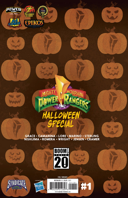 Mighty Morphin Power Rangers Halloween Special #1 Powercon Lima, Peru Sketch Ellis Foil Virgin Variant